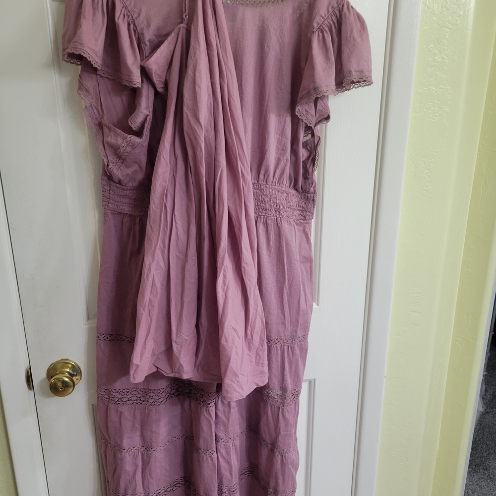 GAP Dusty Pink Lace-Trim Top - Picture 5 of 13